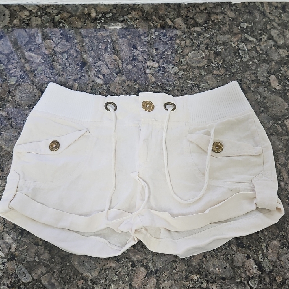 Women's White Cargo Shorts